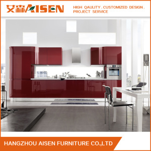 South America Red Color Lacquer Kitchen Cabinets